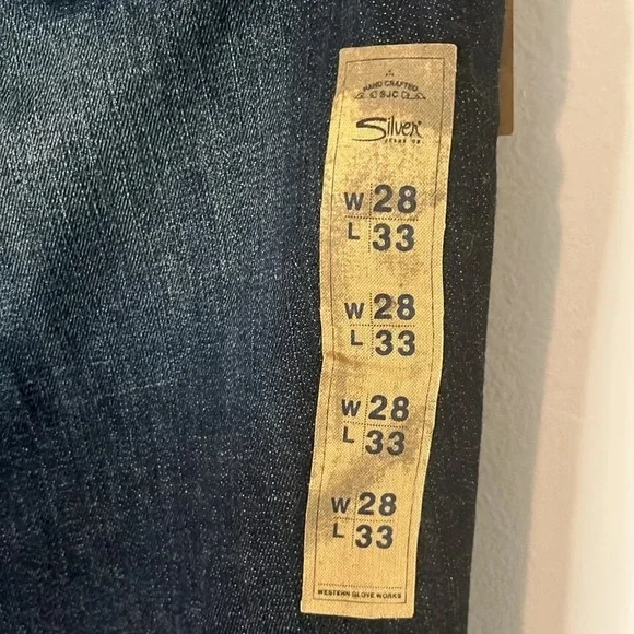 NWT Silver Jeans Co Suki Mid Rise Boot Cut Stretch Sequin Distressed Denim Sz 28 - Picture 8 of 14